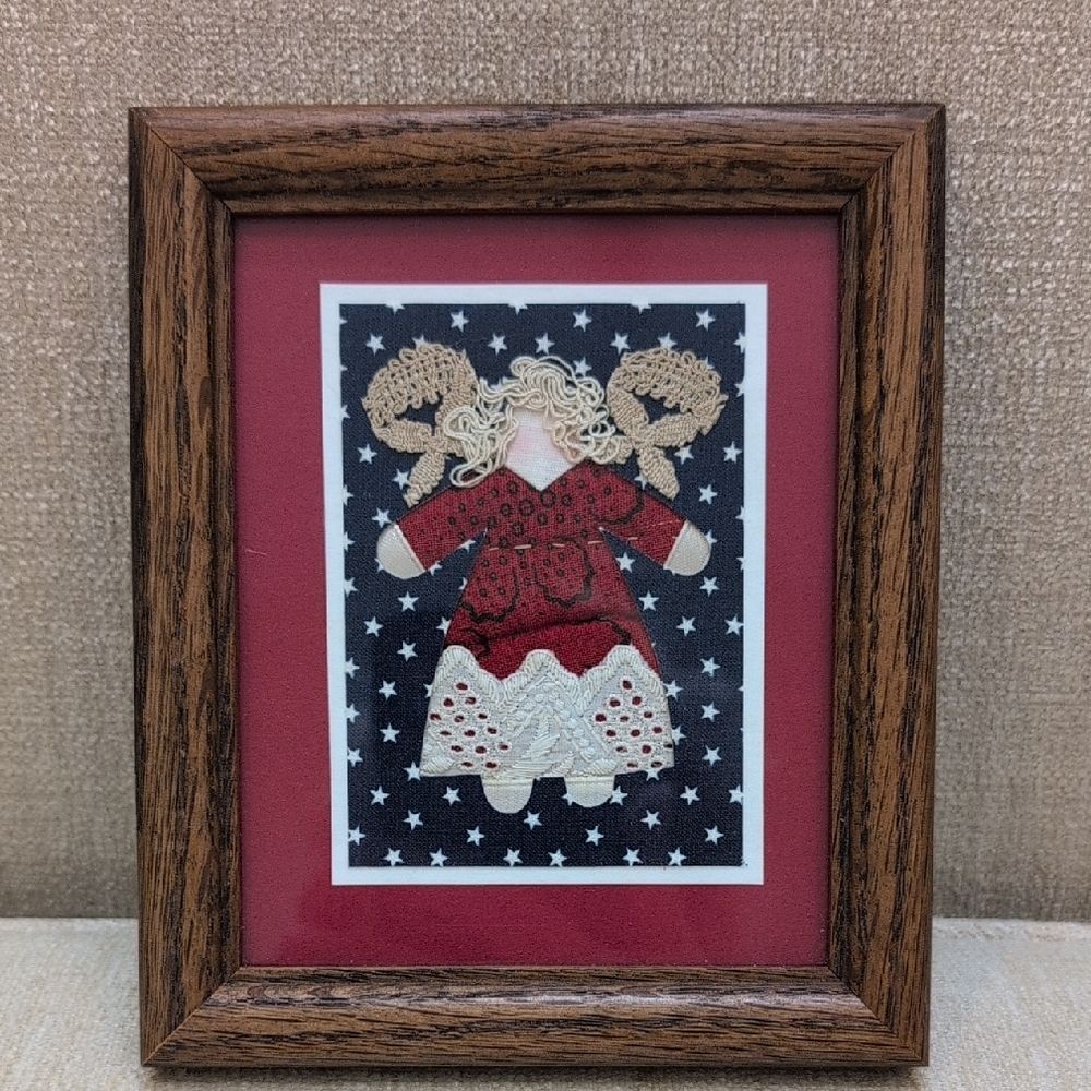 Framed Angel Lace Embroidery Wall Art